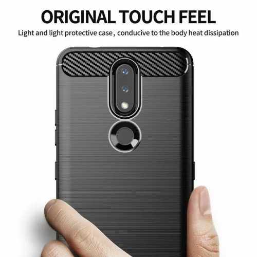 TechSuit - Carbon szilikon tok - Nokia 2.4 - Fekete