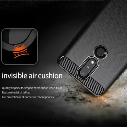 TechSuit - Carbon szilikon tok - Nokia 2.4 - Fekete
