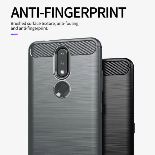 TechSuit - Carbon szilikon tok - Nokia 2.4 - Fekete