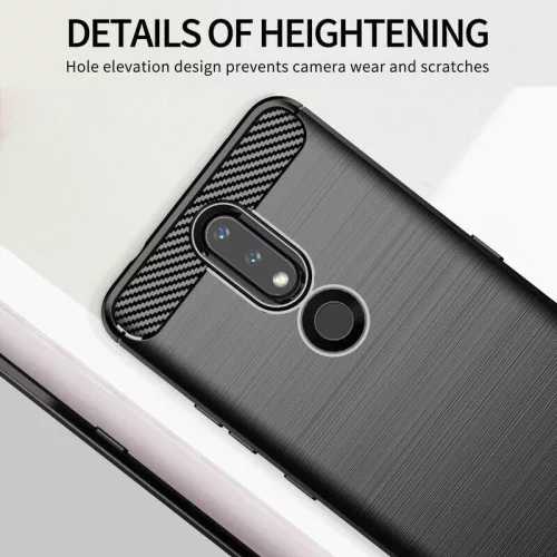 TechSuit - Carbon szilikon tok - Nokia 2.4 - Fekete