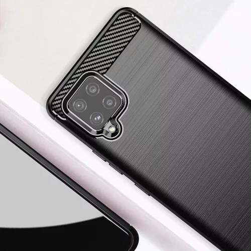 TechSuit - Carbon szilikon tok - Samsung Galaxy A42 5G - Fekete