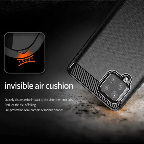 TechSuit - Carbon szilikon tok - Samsung Galaxy A42 5G - Fekete