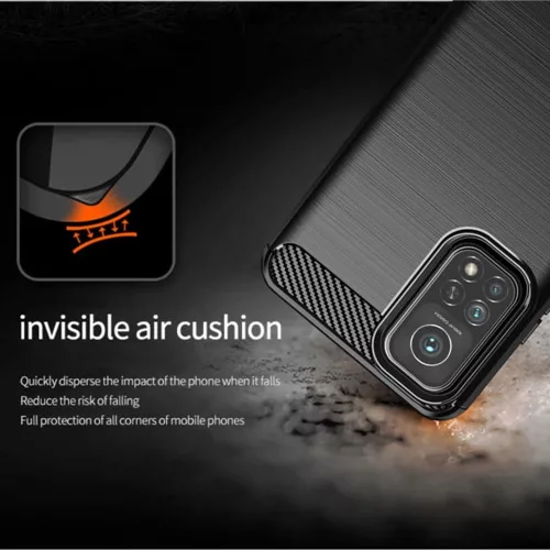TechSuit - Carbon szilikon tok - Xiaomi Mi 10T 5G / Mi 10T Pro 5G - Fekete
