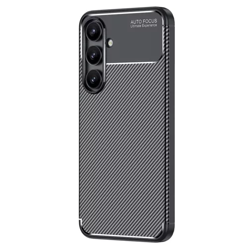Techsuit - CarbonFiber szilikon tok - Samsung Galaxy S24 FE - Fekete