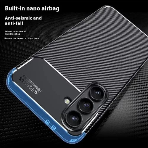Techsuit - CarbonFiber szilikon tok - Samsung Galaxy S24 FE - Fekete