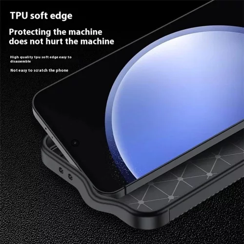 Techsuit - CarbonFiber szilikon tok - Samsung Galaxy S24 FE - Fekete