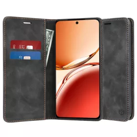   Techsuit - Confy Cover kinyitható tok - Oppo Reno12 F 4G / Reno12 F 5G / Reno12 FS 4G / Reno12 FS 5G - Fekete