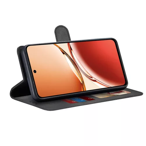 Techsuit - Diary Book kinyitható tok - Oppo Reno12 F 4G / Reno12 F 5G / Reno12 FS 4G / Reno12 FS 5G - Fekete
