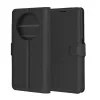 Techsuit - Leather Folio kinyitható tok - Oppo Reno12 F 4G / Reno12 F 5G / Reno12 FS 4G / Reno12 FS 5G - Fekete