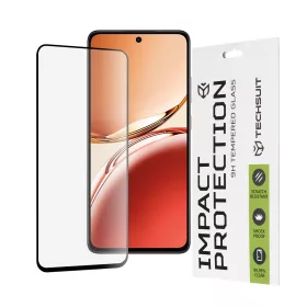   Techsuit - 111D Full Cover / Full Glue üvegfólia - Oppo Reno12 F 4G / Reno12 F 5G / Reno12 FS 4G / Reno12 FS 5G - Fekete széllel