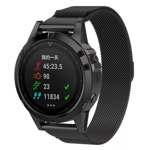 Techsuit - Watchband QuickFit 26mm (W009) - Garmin Fenix 3/3 HR/5X/5X Plus/6X/6X Pro/7X/7X Pro Solar - Black