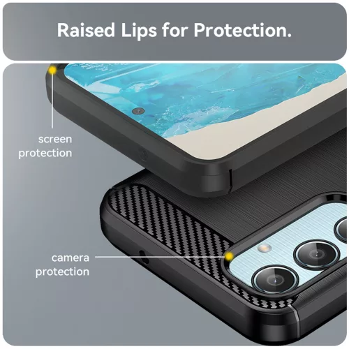 Techsuit - Carbon szilikon tok - Samsung Galaxy M35 - Fekete