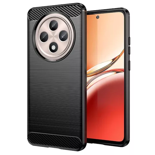 Techsuit - Carbon szilikon tok - Oppo Reno12 F 4G / Reno12 F 5G / Reno12 FS 4G / Reno12 FS 5G - Fekete