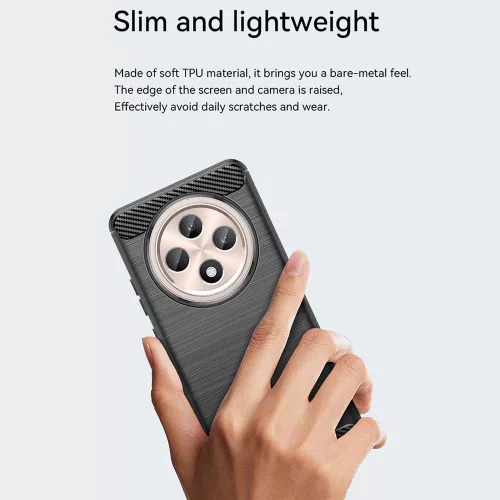 Techsuit - Carbon szilikon tok - Oppo Reno12 F 4G / Reno12 F 5G / Reno12 FS 4G / Reno12 FS 5G - Fekete