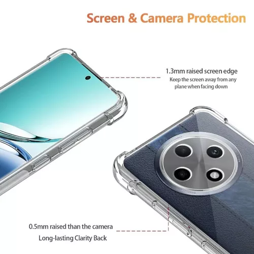 Techsuit - Shockproof Átlátszó Ütésálló Szilikon tok - Oppo Reno12 F 4G / Reno12 F 5G / Reno12 FS 4G / Reno12 FS 5G - Átlátszó