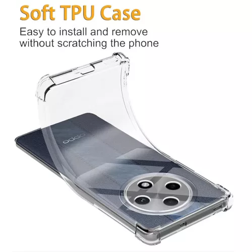 Techsuit - Shockproof Átlátszó Ütésálló Szilikon tok - Oppo Reno12 F 4G / Reno12 F 5G / Reno12 FS 4G / Reno12 FS 5G - Átlátszó