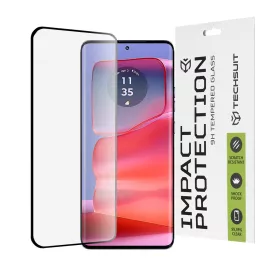   Techsuit - 111D Full Cover / Full Glue üvegfólia / 3D kerekített szélű kijelzőhöz - Motorola Edge 50 Pro - Fekete széllel