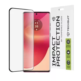   Techsuit - 111D Full Cover / Full Glue üvegfólia / 3D kerekített szélű kijelzőhöz - Motorola Edge 50 Fusion - Fekete széllel