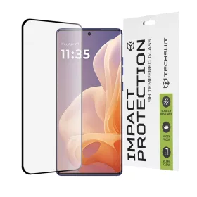   Techsuit - 111D Full Cover / Full Glue 3D hajltott kijelzőre üvegfólia - Motorola Moto G85 - Fekete