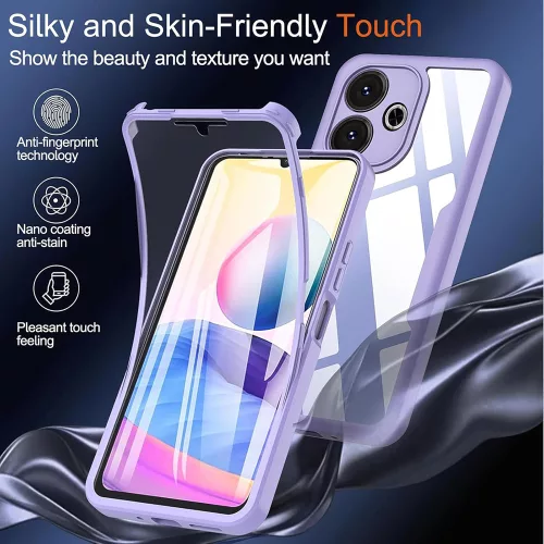Techsuit - ColorVerse 360 tok kijelzővédővel - Xiaomi Redmi 13 / Poco M6 4G - Lila