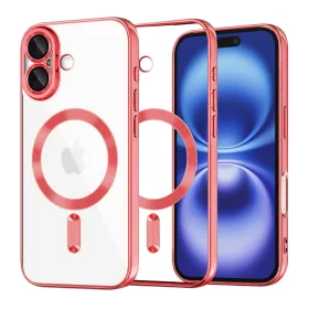   Techsuit - Luxury Crystal MagSafe tok - iPhone 16 - Piros átlátszó