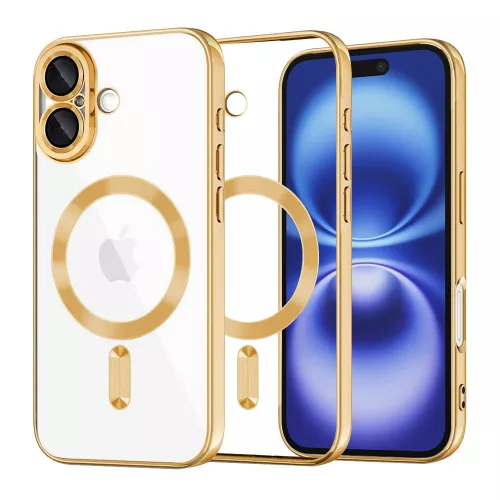 Techsuit - Luxury Crystal MagSafe tok - iPhone 16 - Arany átlátszó