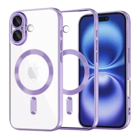   Techsuit - Luxury Crystal MagSafe tok - iPhone 16 - Lila átlátszó