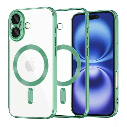 Techsuit - Luxury Crystal MagSafe tok - iPhone 16 - Zöld átlátszó