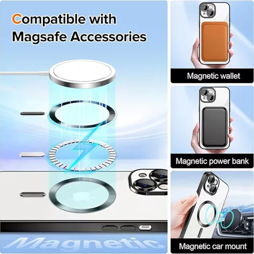 Techsuit - Luxury Crystal MagSafe tok - iPhone 16 - Zöld átlátszó