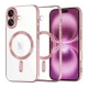 Techsuit - Luxury Crystal MagSafe tok - iPhone 16 Plus - Rózsaszín átlátszó
