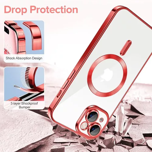 Techsuit - Luxury Crystal MagSafe tok - iPhone 16 Plus - Rózsaszín átlátszó