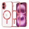 Techsuit - Luxury Crystal MagSafe tok - iPhone 16 Plus - Piros átlátszó