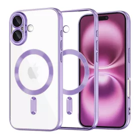   Techsuit - Luxury Crystal MagSafe tok - iPhone 16 Plus - Lila átlátszó