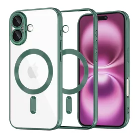   Techsuit - Luxury Crystal MagSafe tok - iPhone 16 Plus - Sötétzöld átlátszó