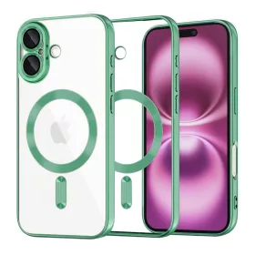   Techsuit - Luxury Crystal MagSafe tok - iPhone 16 Plus - Zöld átlátszó