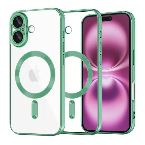 Techsuit - Luxury Crystal MagSafe tok - iPhone 16 Plus - Zöld átlátszó