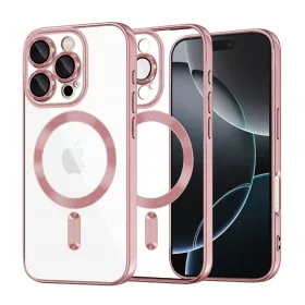   Techsuit - Luxury Crystal MagSafe tok - iPhone 16 Pro - Rózsaszín átlátszó