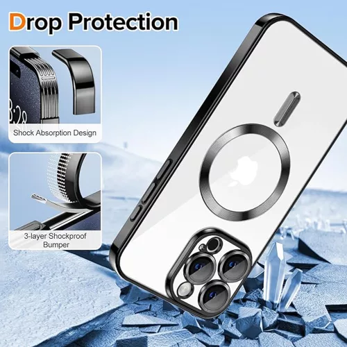 Techsuit - Luxury Crystal MagSafe tok - iPhone 16 Pro - Rózsaszín átlátszó