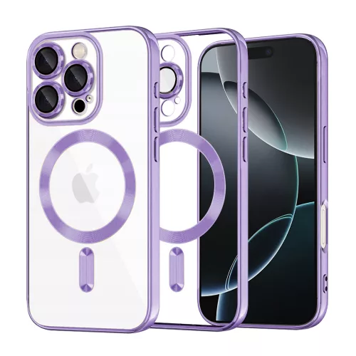 Techsuit - Luxury Crystal MagSafe tok - iPhone 16 Pro - Lila átlátszó