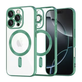   Techsuit - Luxury Crystal MagSafe tok - iPhone 16 Pro - Zöld átlátszó