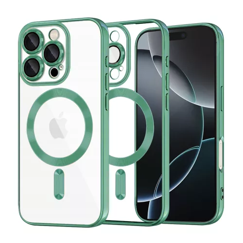 Techsuit - Luxury Crystal MagSafe tok - iPhone 16 Pro - Zöld átlátszó