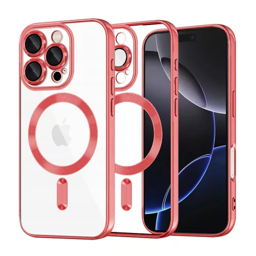 Techsuit - Luxury Crystal MagSafe tok - iPhone 16 Pro Max - Piros átlátszó