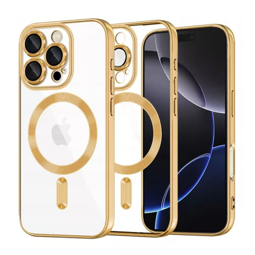 Techsuit - Luxury Crystal MagSafe tok - iPhone 16 Pro Max - Arany átlátszó
