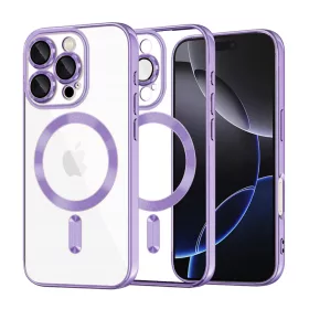   Techsuit - Luxury Crystal MagSafe tok - iPhone 16 Pro Max - Lila átlátszó
