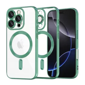   Techsuit - Luxury Crystal MagSafe tok - iPhone 16 Pro Max - Zöld átlátszó