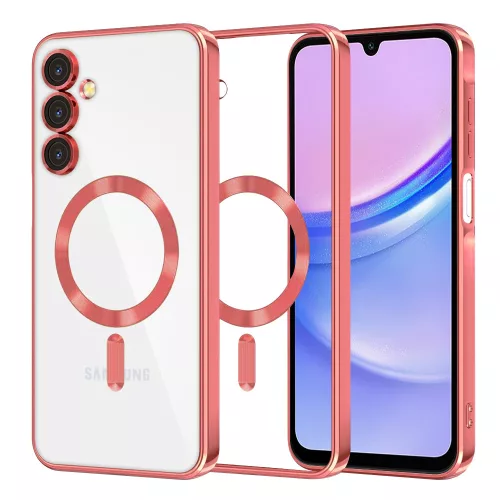 Techsuit - Luxury Crystal MagSafe tok - Samsung Galaxy A15 4G / A15 5G - Piros átlátszó