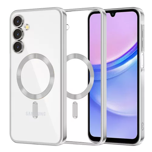 Techsuit - Luxury Crystal MagSafe tok - Samsung Galaxy A15 4G / A15 5G - Ezüst átlátszó