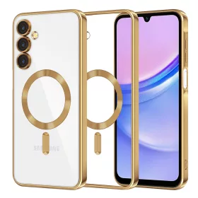   Techsuit - Luxury Crystal MagSafe tok - Samsung Galaxy A15 4G / A15 5G - Arany átlátszó