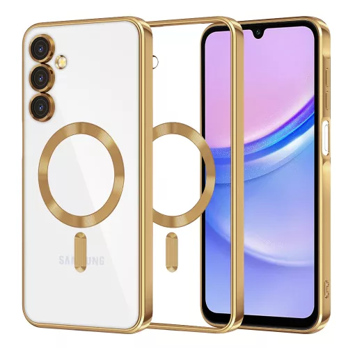 Techsuit - Luxury Crystal MagSafe tok - Samsung Galaxy A15 4G / A15 5G - Arany átlátszó