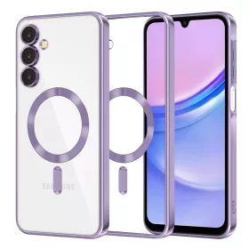   Techsuit - Luxury Crystal MagSafe tok - Samsung Galaxy A15 4G / A15 5G - Lila átlátszó